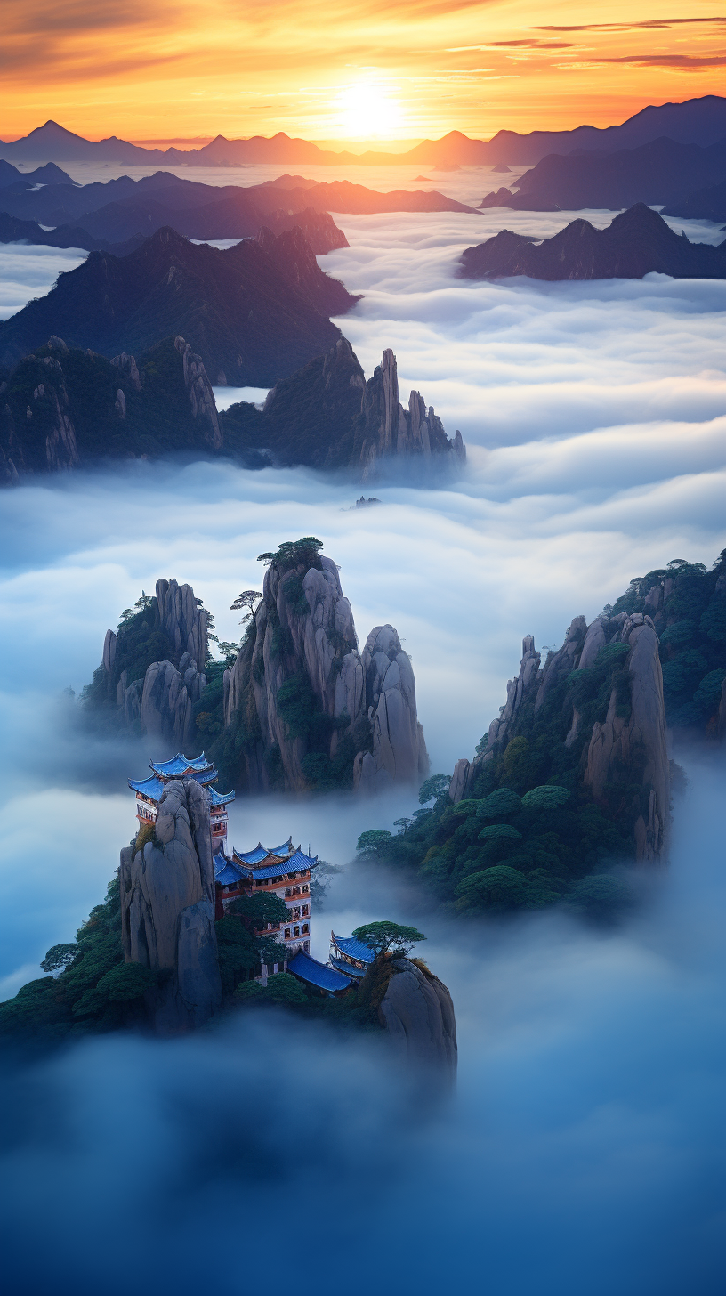 超高清超广角，人间仙境的最真实画面AI绘画-ai绘画关键词-ai绘画描述词-AI小聚